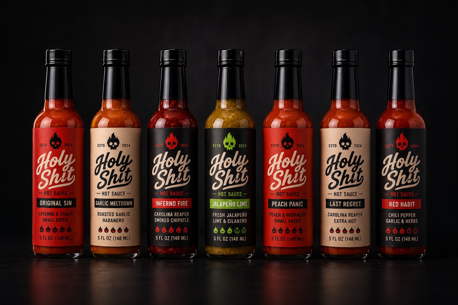 The seven-flavour Holy Sh!t lineup
