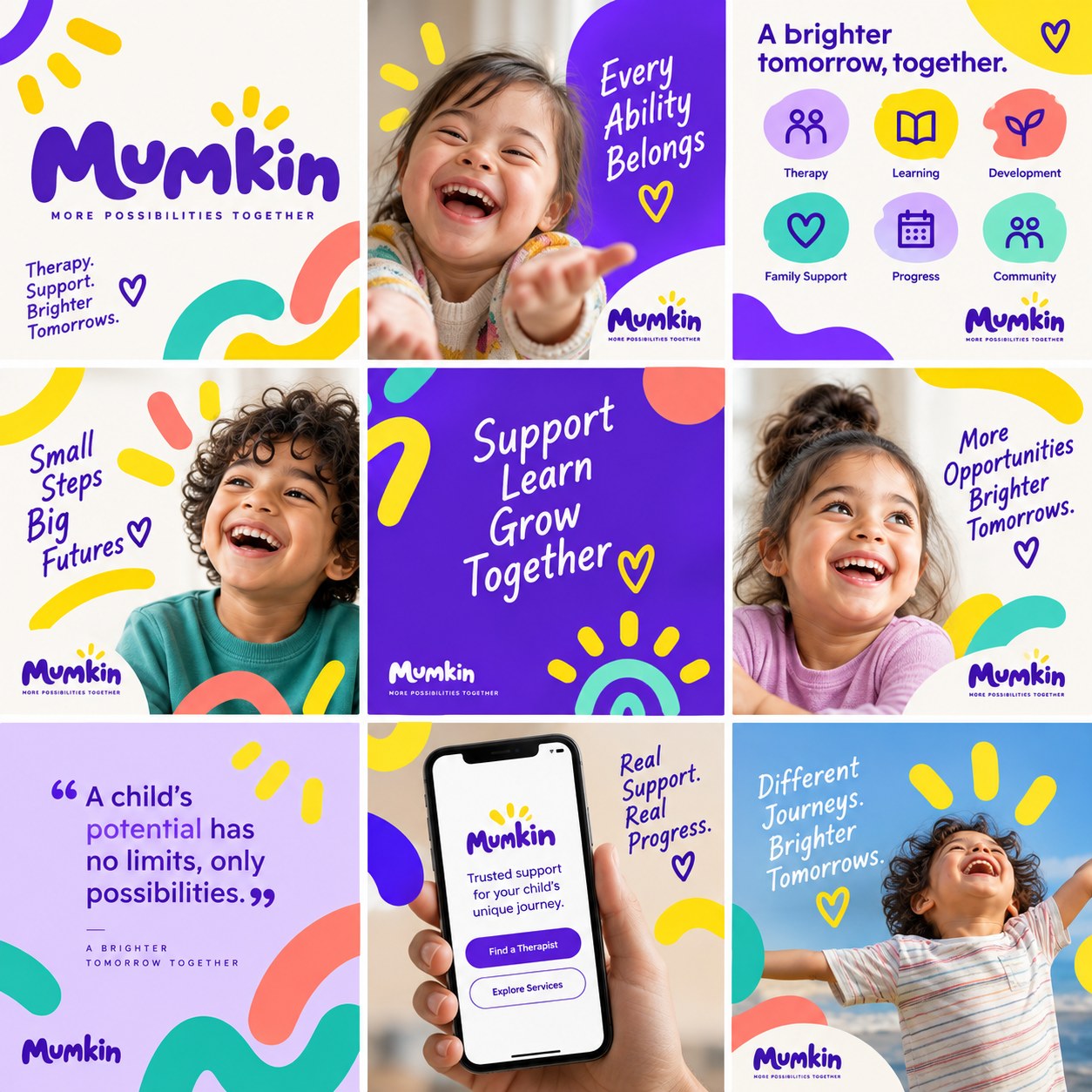 Mumkin social media grid of nine posts
