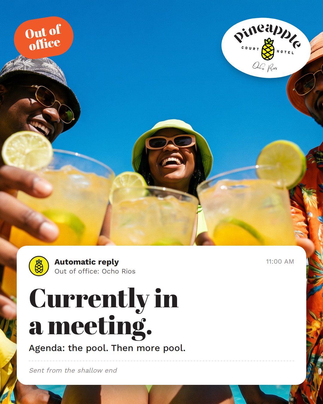 Currently in a meeting ad
