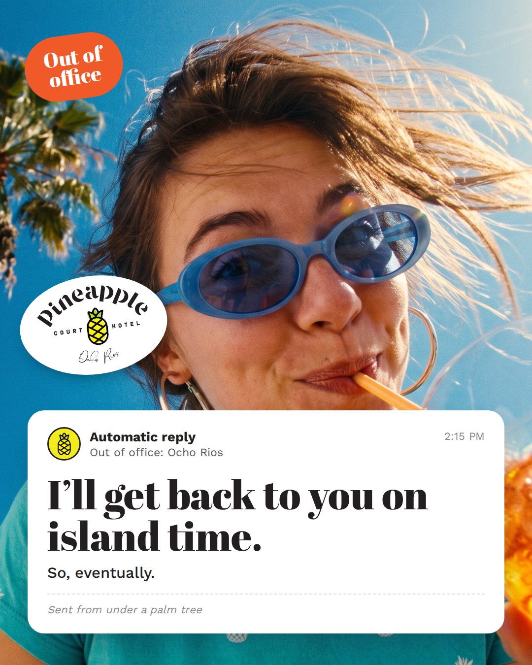 I'll get back to you on island time ad